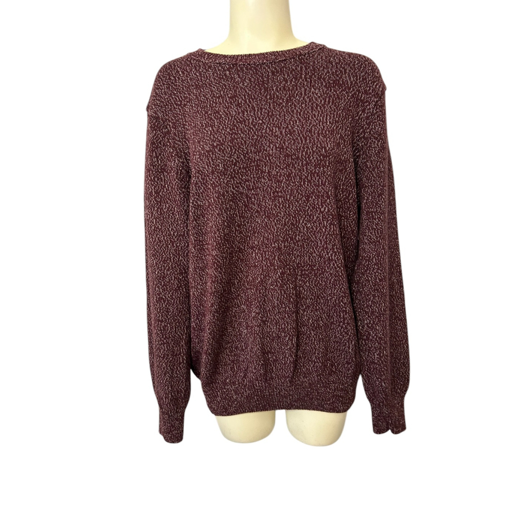 William Rast – Burgundy Men’s pullover crewneck Sweater, Size Large (L)